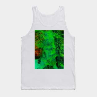 A green snowman or grinch chiseled in a stonewall Tank Top